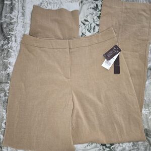 NEW Dana Buchman Bootcut Midrise Slimming Pants-Womens 10 TALL-Tan-Casual/Formal